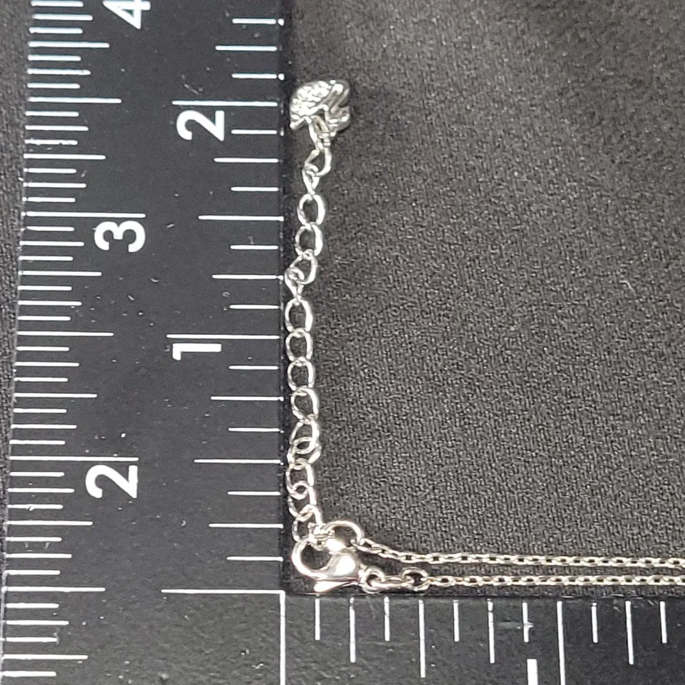 Swarovski Faux Pearl Necklace Women Silver Tone Crystal Swan Charm Pendant